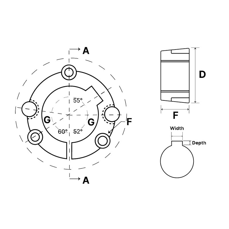 4535-85 Tapered Locking Bush with 85mm Bore