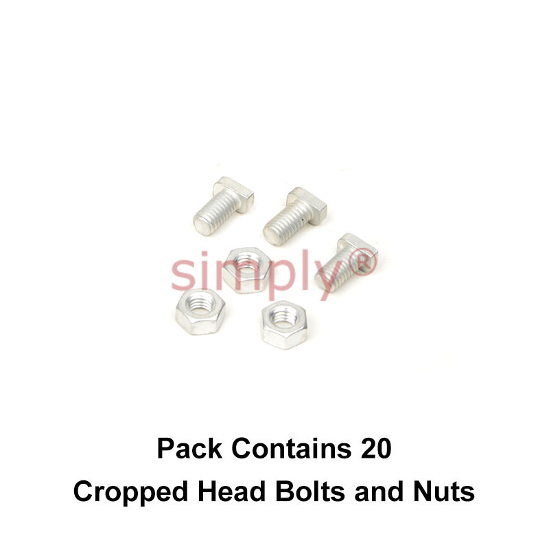 Universal Parts GH003 Greenhouse Cropped Head Bolts and Nuts M6x14mm (1mm Pitch) Pack of 20