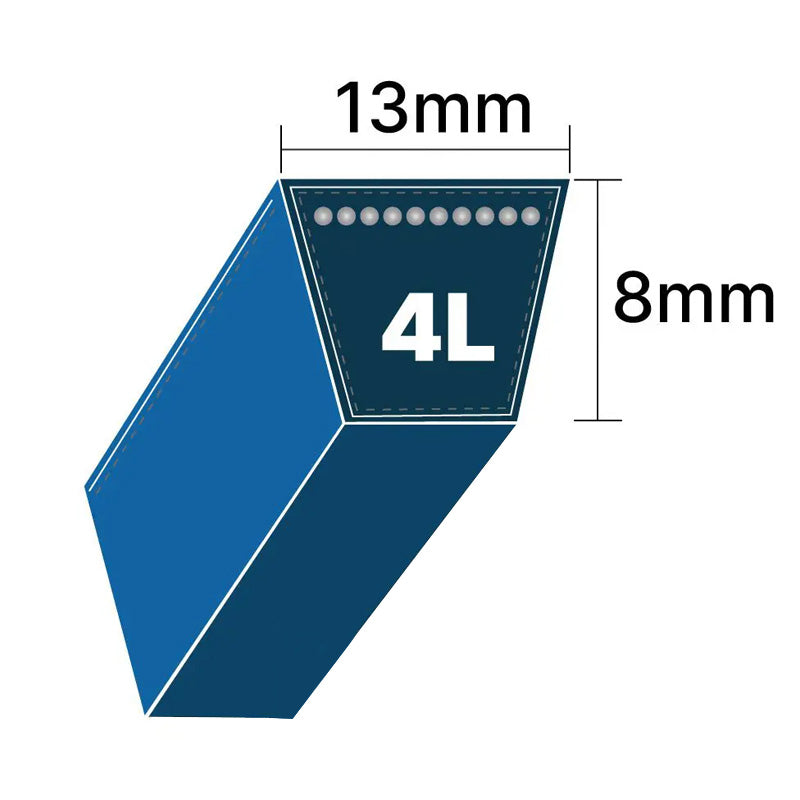 DRY-4L905K 4L Section 13x8mm Blue Cotton Dry Cover Kevlar Re-inforced Mower Wrapped V-Belt