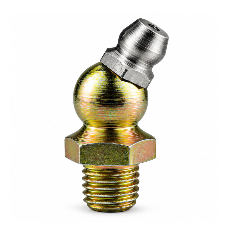 1/4x28 SAE-LT Hardened Mild Steel Zinc Plated 45 deg Hydraulic Grease Nipples - Pack of 500