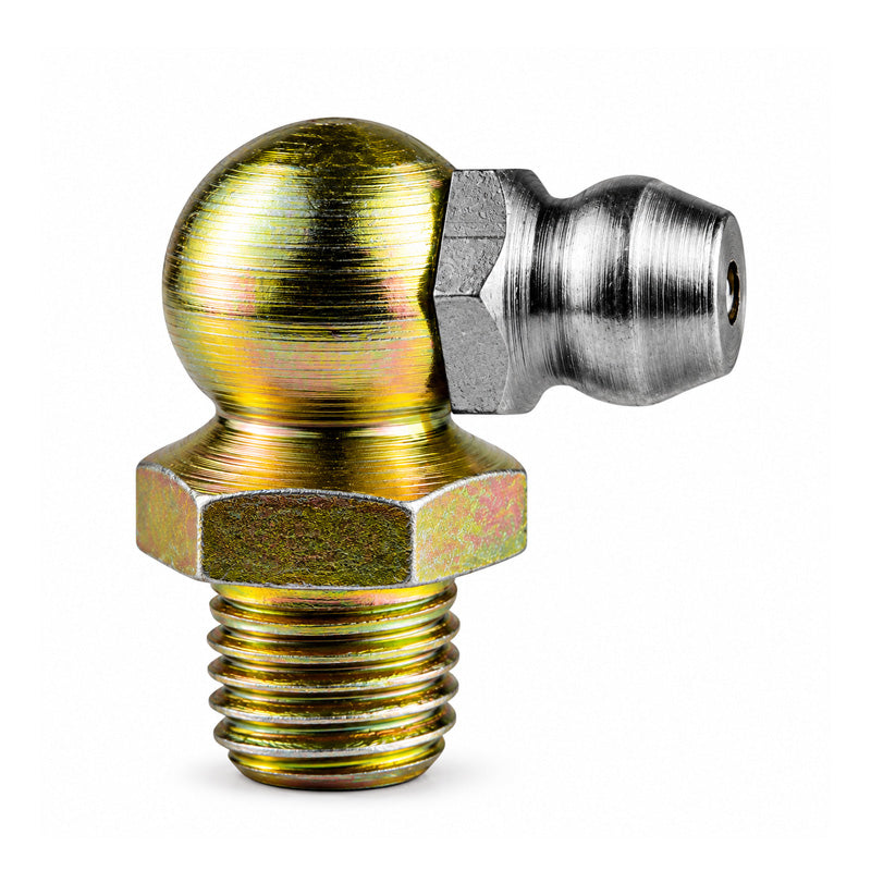 1/4x19 BSPT Hardened Mild Steel Zinc Plated 90 deg Hydraulic Grease Nipples - Pack of 500