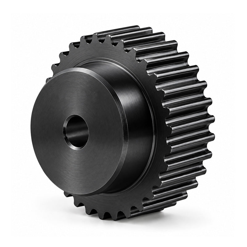 P44-8M-30F - 8mm Pitch 44 Tooth Flanged HTD Type Steel Pilot Bore Timing Pulley for 30mm Wide Belts