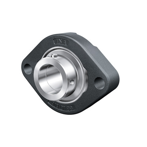 INA FLCTE12XL Two Bolt Cast Iron Oval Housing with Eccentric Collar Insert 12mm Bore
