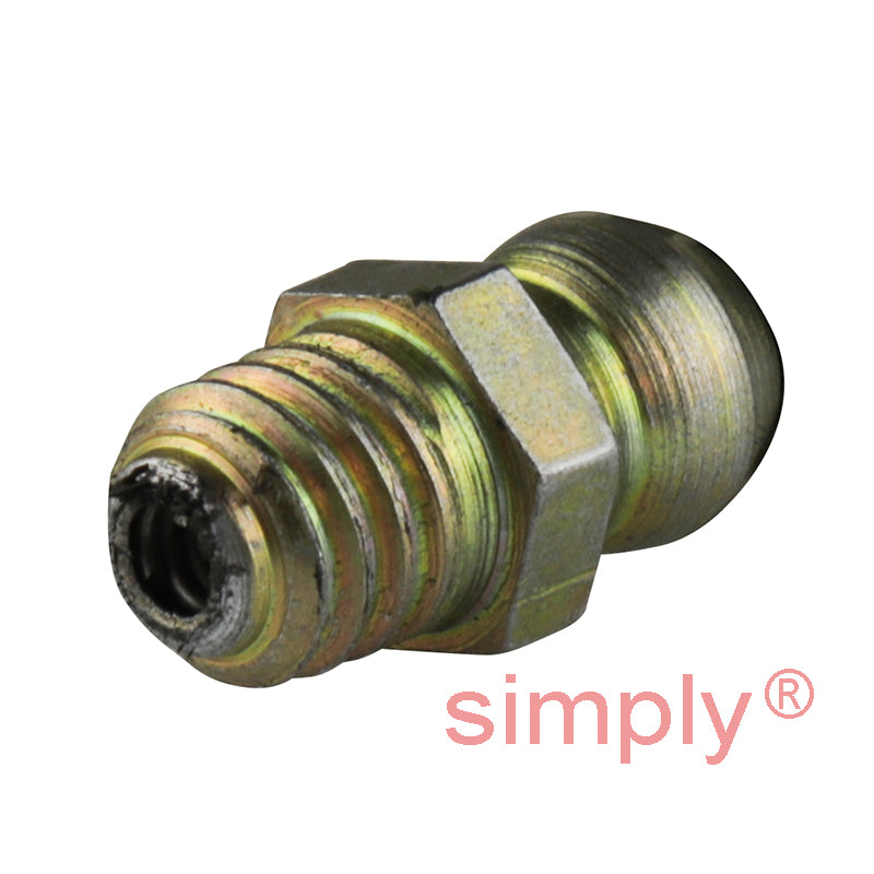 M8x1 Metric Tapered Hardened Mild Steel Zinc Plated Straight Hydraulic Grease Nipples