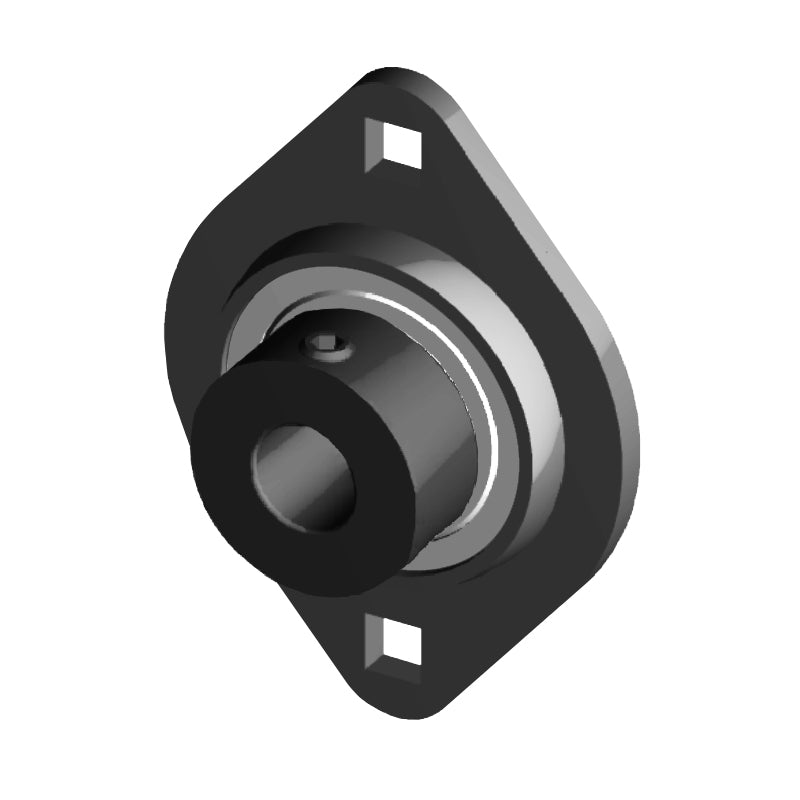 NTN AELPFL202 Metric Two Bolt Oval Pressed Steel Bearing Housing with 15mm Eccentric Collar Insert - Allow 2-3 Days