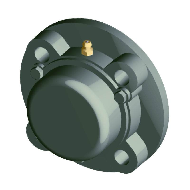 NTN M-CM-UCFC204D1 Metric Four Bolt Cast Iron Round Flanged Housing with 20mm Insert with Cast Iron Cover - Closed Version - Allow 2-3 Days
