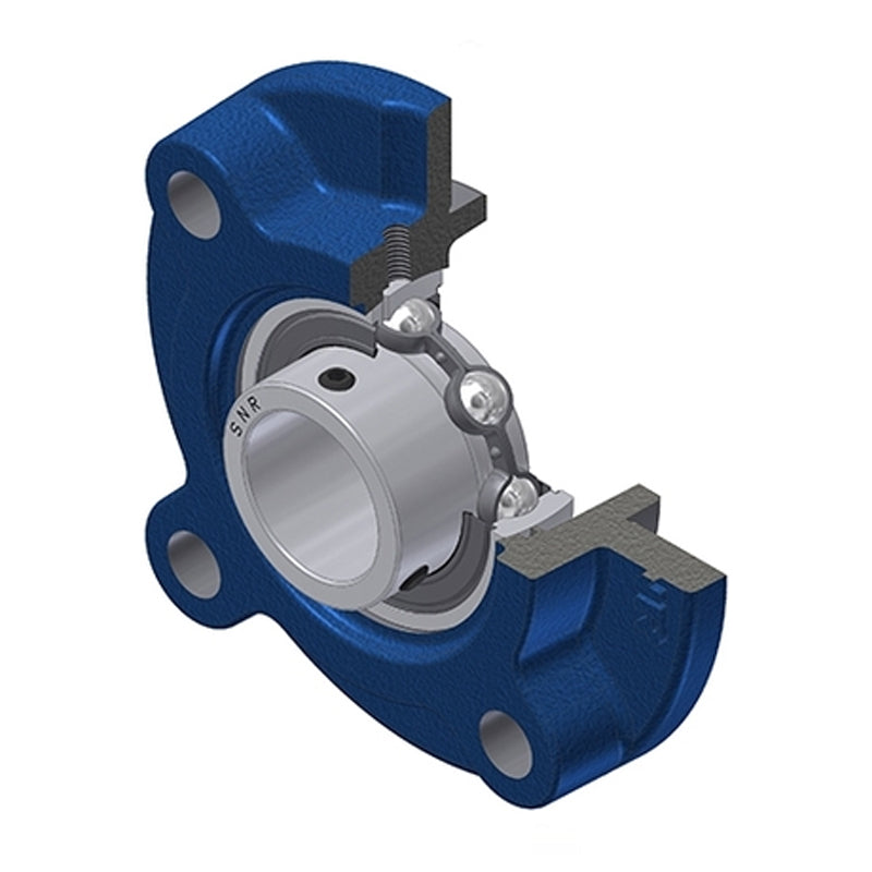 SNR USFC211 Metric Four Bolt Cast Iron Round Flanged Housing with 55mm Insert - Allow 2-3 Days