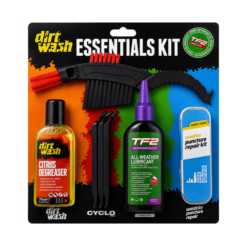 Weldtite Essentials Puncture Repair Cleaning and Re-Lubrication Bike Care Kit