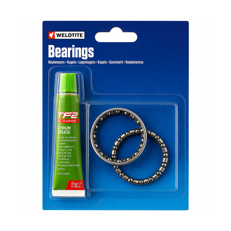 2 x 5/16 inch Case Hardened Ball Bearings in Cage Retainers and TF2 Lithium Grease