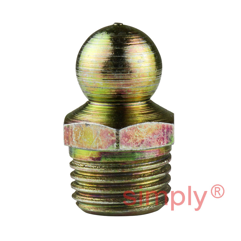 1/4x19 BSPT Hardened Mild Steel Zinc Plated 90 deg Hydraulic Grease Nipples 