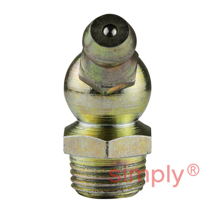 1/8x28 BSPT Hardened Mild Steel Zinc Plated 45 deg Hydraulic Grease Nipples 