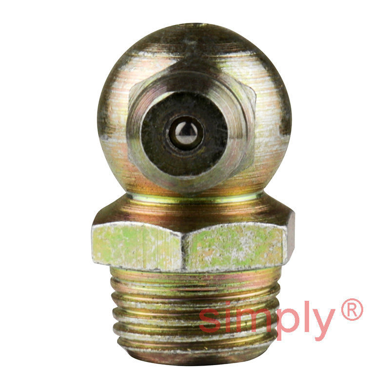 1/8x28 BSPT Hardened Mild Steel Zinc Plated 90 deg Hydraulic Grease Nipples 