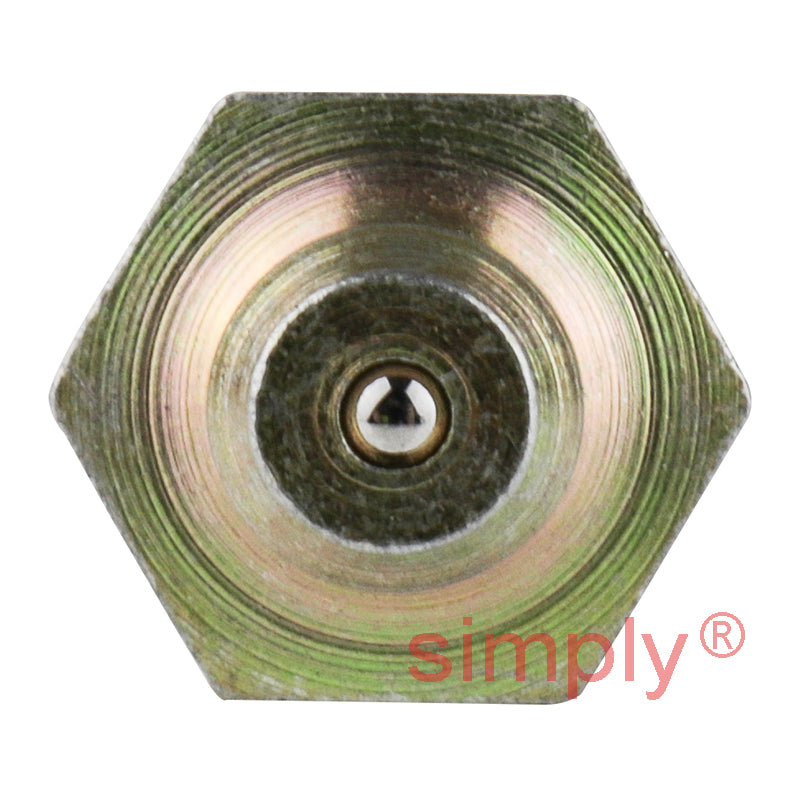 1/8x28 BSPT Hardened Mild Steel Zinc Plated Straight Hydraulic Grease Nipples 