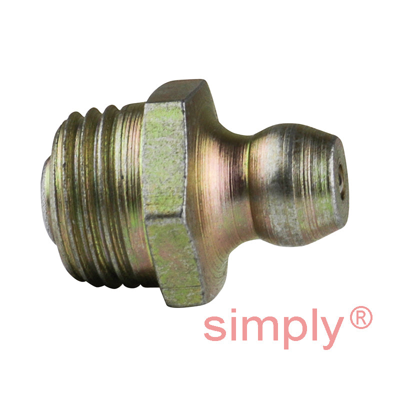 1/8x28 BSPT Hardened Mild Steel Zinc Plated Straight Hydraulic Grease Nipples 