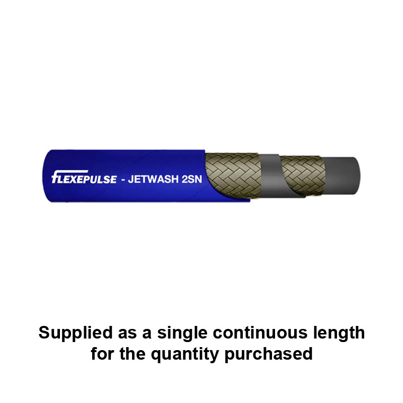 FLEXEPULSE 3/8 inch 2SN Blue Hydraulic Jetwash Hose - Per Metre - Allow 2-3 Days