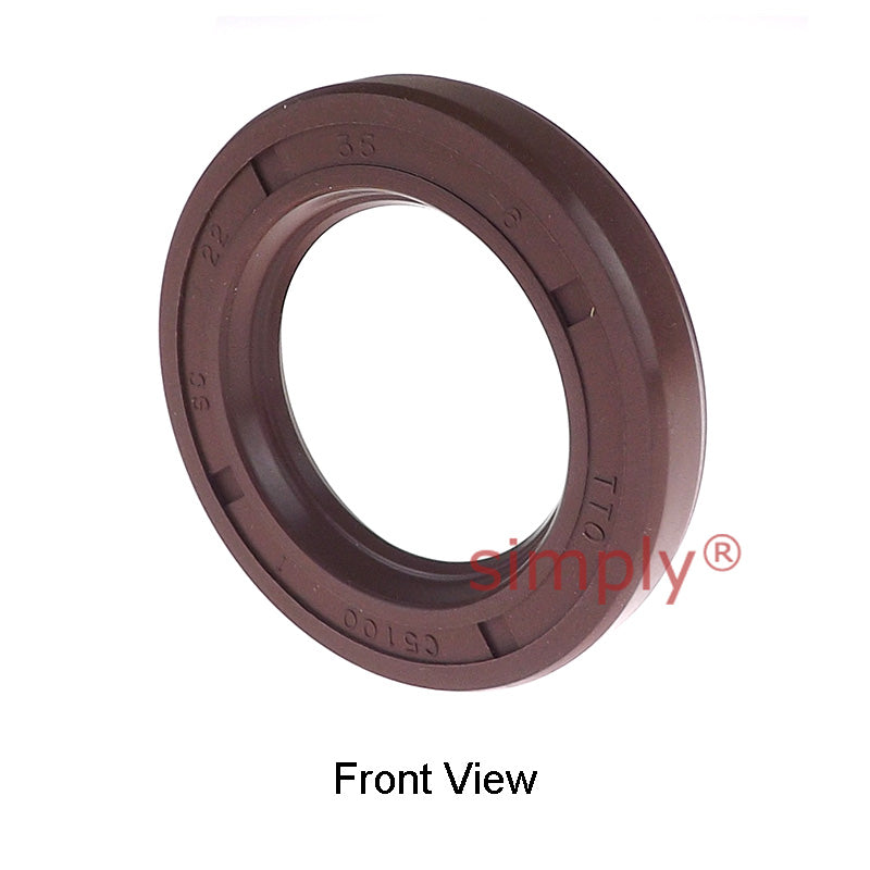 22x35x6mm SC / R21 Single Lip FKM Rubber Metric Rotary Shaft Oil Seal with Garter Spring