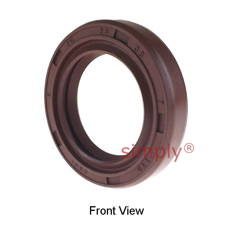 25x38x7mm TC / R23 Double Lip FKM Rubber Metric Rotary Shaft Oil Seal with Garter Spring