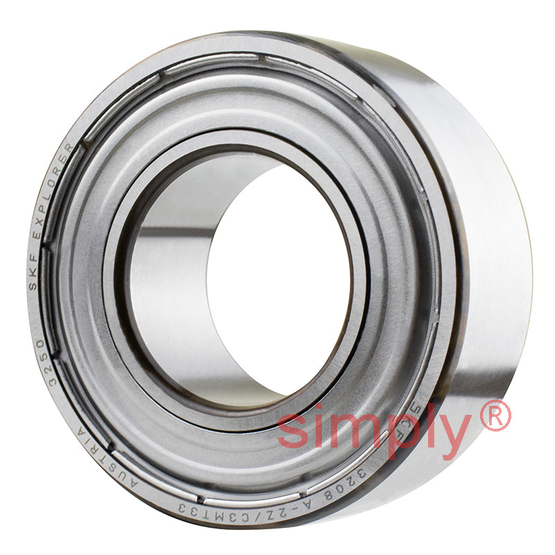 SKF 3208A2ZTN9C3MT33 Double Row Angular Contact Ball Bearing with 2 Metal Shields 40x80x30.2mm
