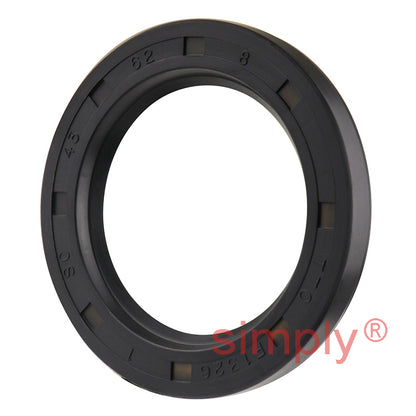 43x62x8mm Nitrile Rubber Single Lip Rotary Shaft Oil Seal with Garter Spring SC / R21