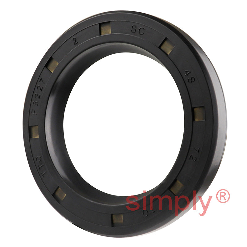 48x72x10mm Nitrile Rubber Single Lip Rotary Shaft Oil Seal with Garter Spring SC / R21