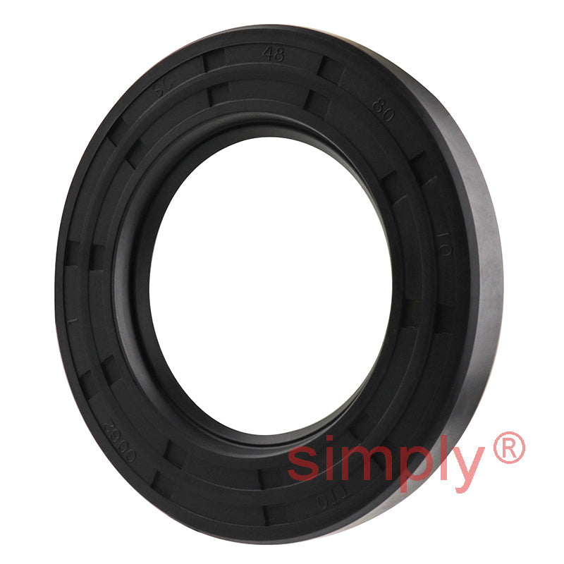 48x80x10mm Nitrile Rubber Single Lip Rotary Shaft Oil Seal with Garter Spring SC / R21