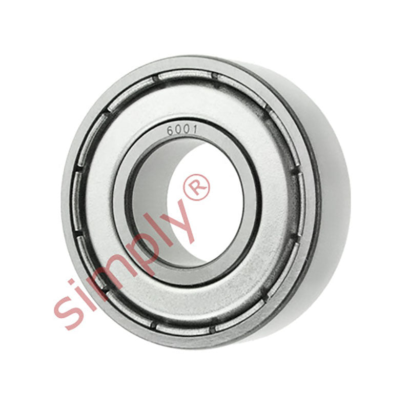 6001ZZC3 Budget Metal Shielded Deep Groove Ball Bearing 12x28x8mm