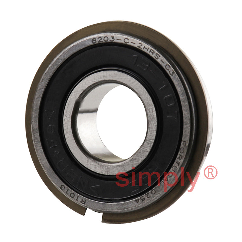 Major Brand 62032RSNR/C3 Rubber Sealed Snap Ring Deep Groove Ball Bearing 17x40x12mm 