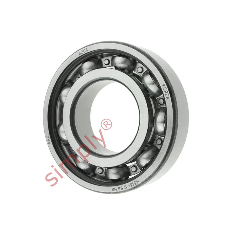 FAG 6206 Open Deep Groove Ball Bearing 30x62x16mm