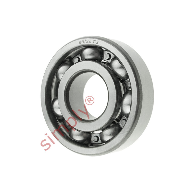 Major Brand 63/22C3 Open Deep Groove Ball Bearing 22x56x16mm
