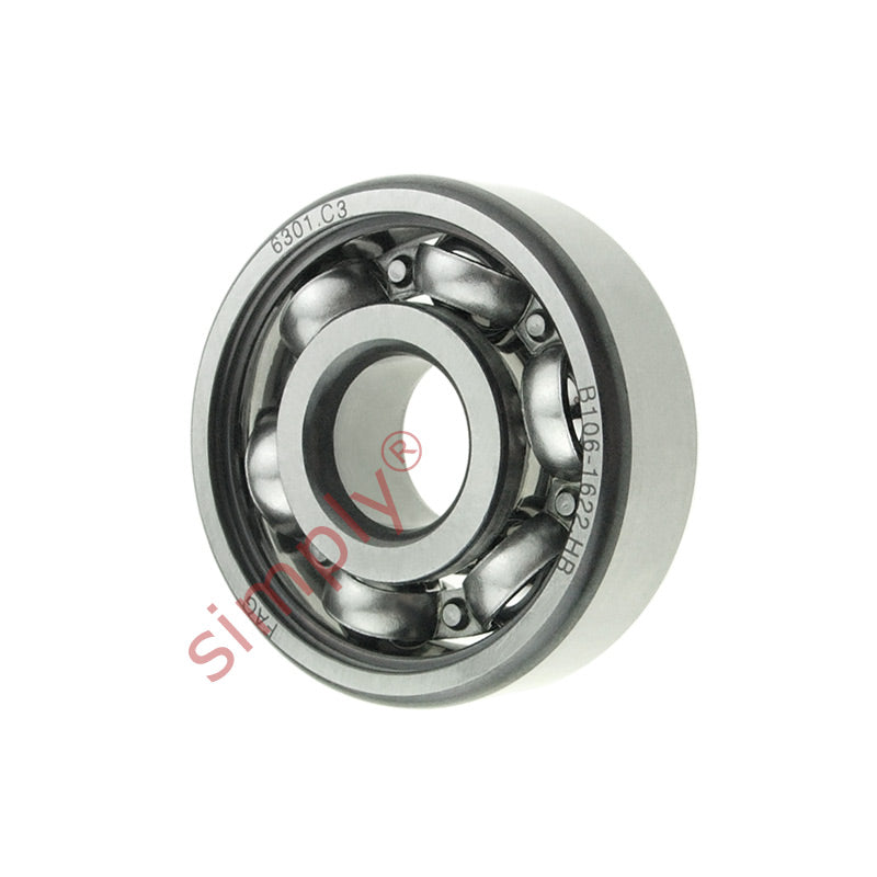 FAG 6301C3 Open Deep Groove Ball Bearing 12x37x12mm