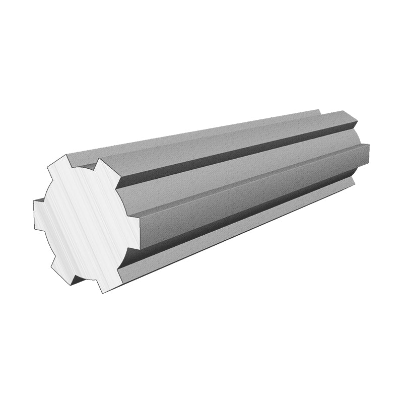 Branded SPSST16X13X3.5/1 Metric Stainless Steel Splined Shaft with 6 Splines 13x16x1000mm - Allow 2-3 Days