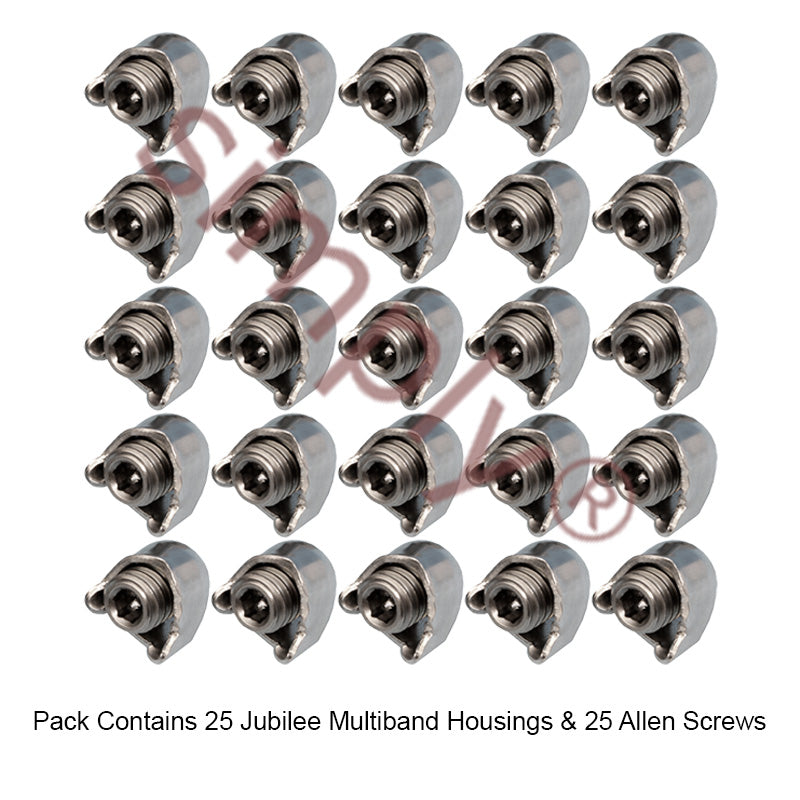 Pack of 25 - MB1804 304 Stainless Steel Jubilee 3/16 inch A/F Hexagonal Key Slot Screws and Housing for use with 11mm Multiband