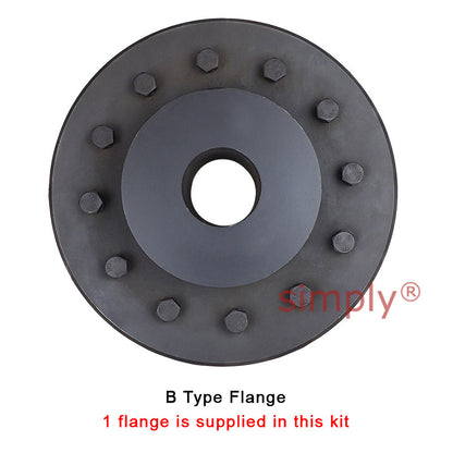 Major Brand F250F/F250B Inner Facing Taper Bore/Pilot Bored Type Tyre Drive Coupling Assembly with Natural Rubber Tyre - Allow 2-3 Days