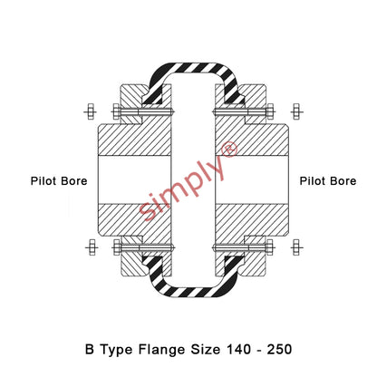 Major Brand F140B/F140B Pilot Bored Tyre Drive Coupling Assembly with Natural Rubber Tyre