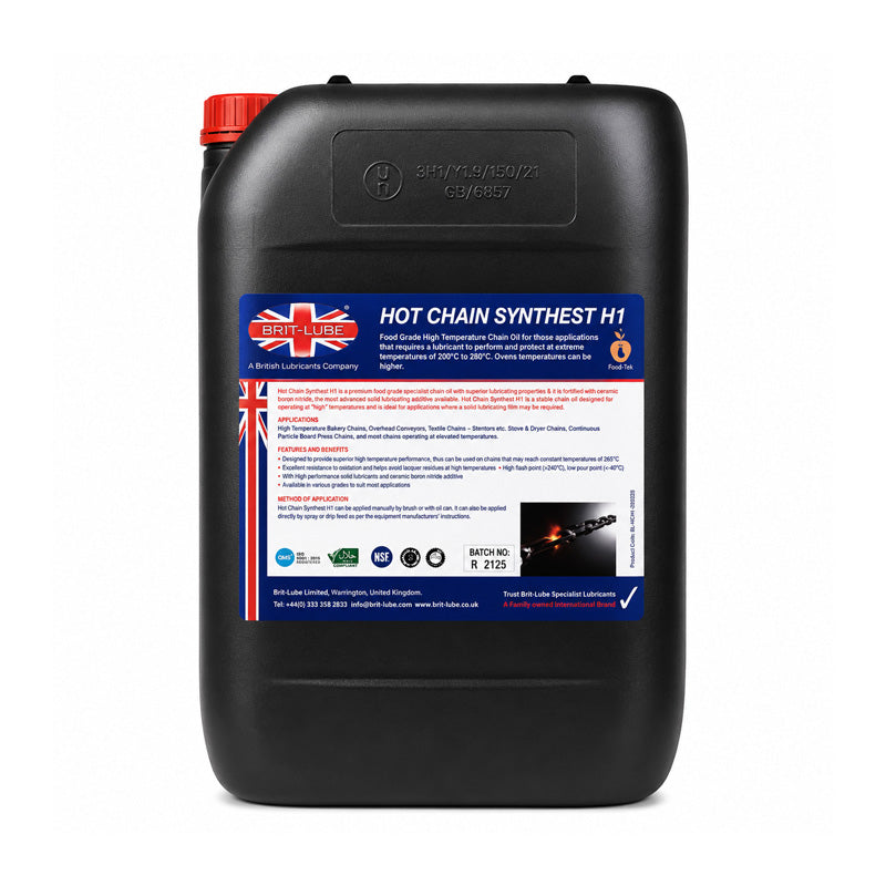 Brit-Lube Food-Tek Hot Chain Synthest H1 1000 Litre - Allow 2-3 Days