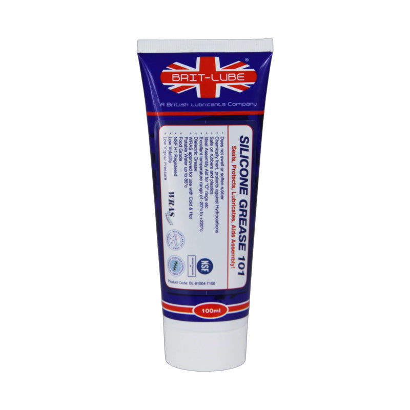 Brit-Lube WRAS Approved Silicone Grease Seals 101 Protects and Lubricates with Twist Lock Cap 100ml - Allow 2-3 Days