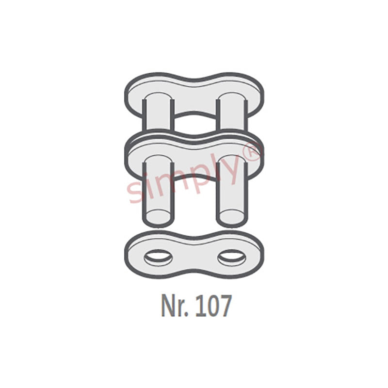 Renold SD 10B-2-NO107 BS Duplex Chain Outer Link To Be Riveted 5/8 inch Pitch