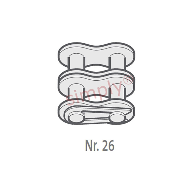 Renold SD 20B-2-NO26 BS Duplex Chain Connecting Link With Spring Clip 1-1/4 inch Pitch