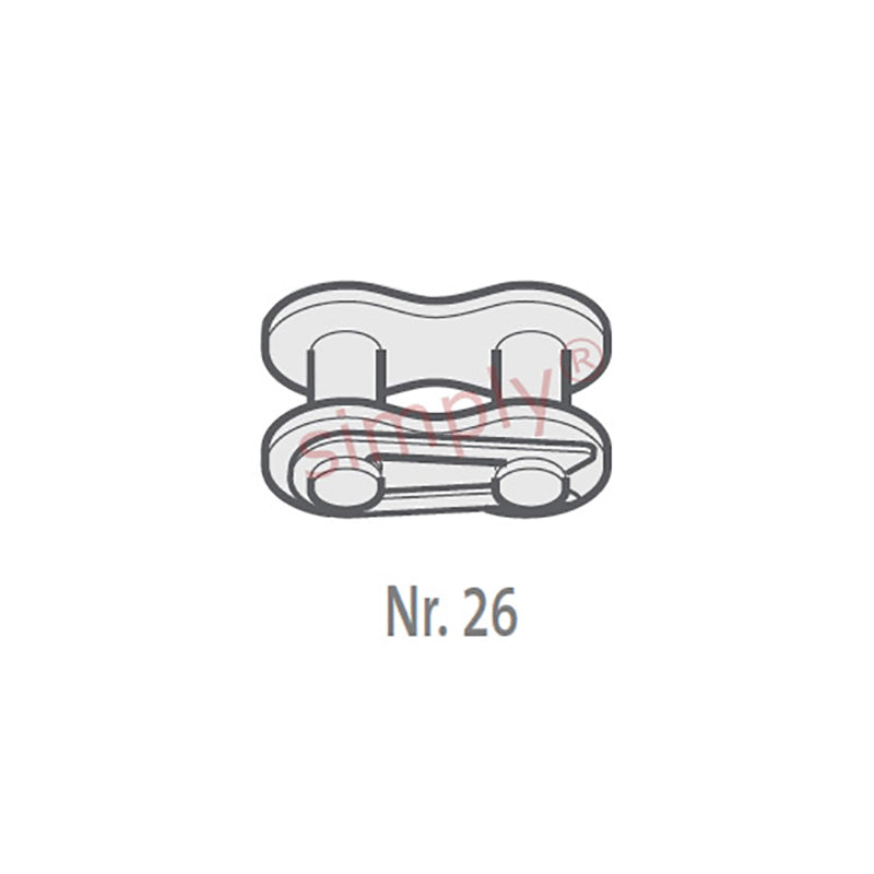Branded Stainless Steel 08B-1-NO26 BS Simplex Chain Connecting Link With Spring Clip 1/2 Inch Pitch