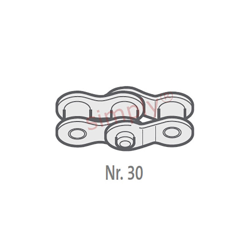 Branded 80-1-NO30 ANSI / AS Simplex Chain Double Cranked Link 1 inch Pitch