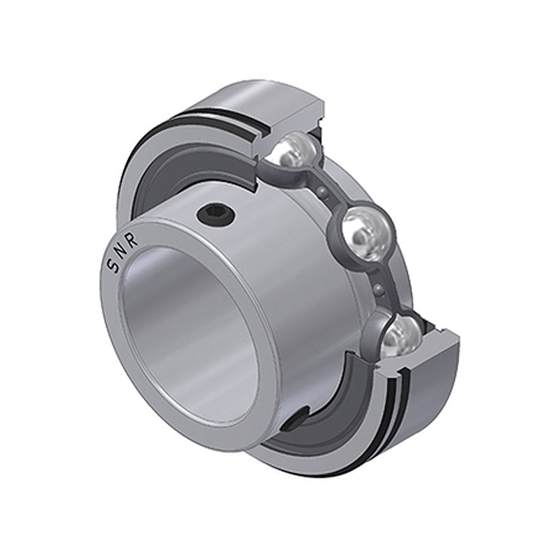 SNR CUS206 Metric Full Width Parallel Outer Bearing Insert 30mm Bore 62mm Outside Diameter with Grub Screws - Allow 2-3 Days