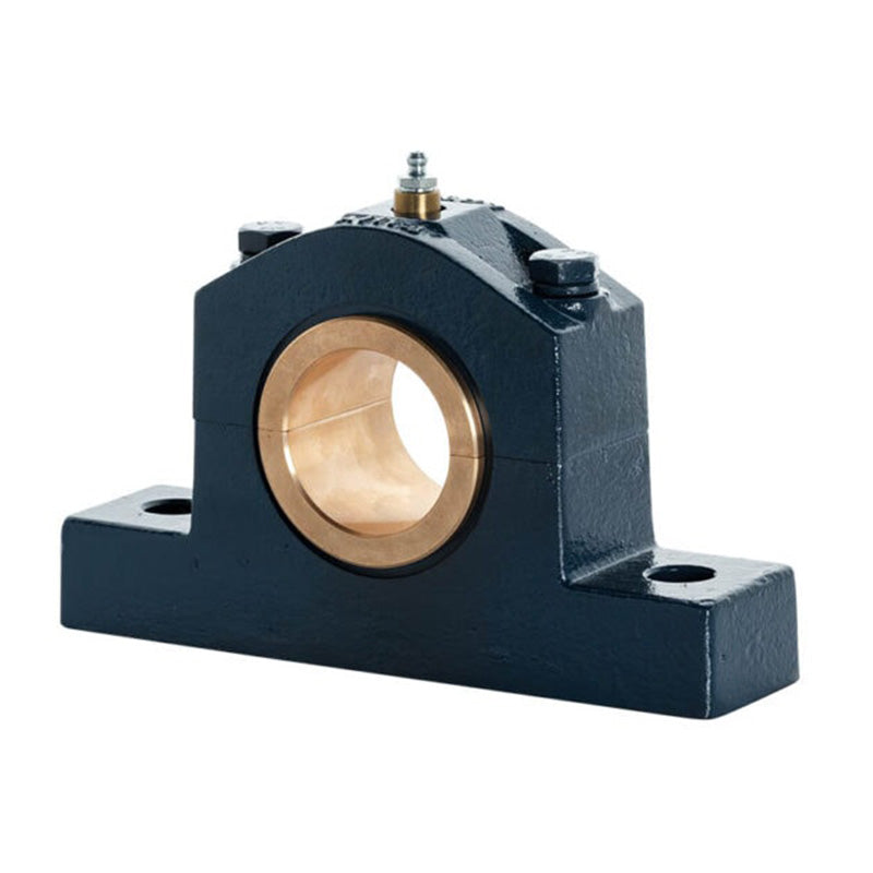 Major Brand DIN505-65M Medium Duty Metric Split Cast Iron Two Bolt Pillow / Plummer Block Housing with 65mm Bore Gunmetal Bush Insert - Allow 3-4 Weeks