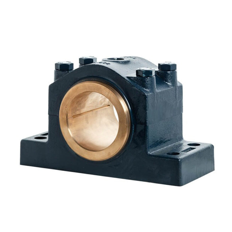 Major Brand DIN506-220M Heavy Duty Metric Split Cast Iron Four Bolt Pillow / Plummer Block Housing with 220mm Bore Gunmetal Bush Insert - Allow 3-4 Weeks