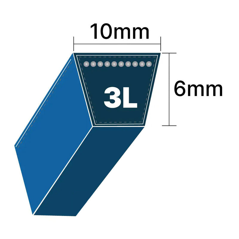 DRY-3L320K 3L Section 10x6mm Blue Cotton Dry Cover Kevlar Re-inforced Mower Wrapped V-Belt