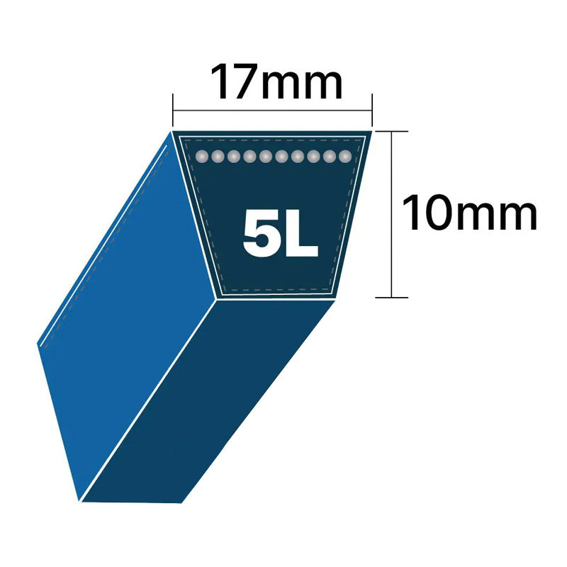 DRY-5L470K 5L Section 17x10mm Blue Cotton Dry Cover Kevlar Re-inforced Mower Wrapped V-Belt