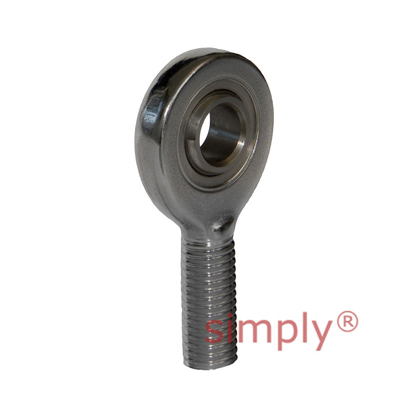 Fluro EAL17DNIRO Left Hand Stainless Steel / PTFE Lined Maintenance Free Male Plain Rod End M16 Thread