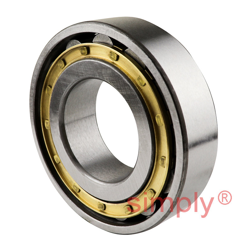 N208EM Single Row Cylindrical Roller Bearing Brass Cage Extra Load 40x80x18mm