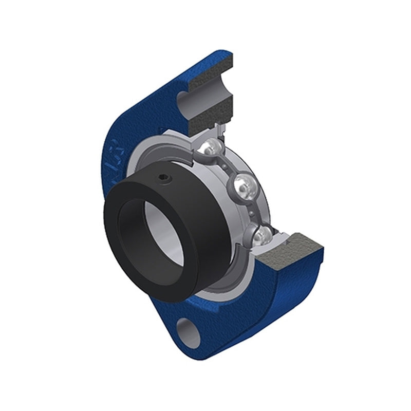 SNR ESFD203 Metric Two Bolt Cast Iron Oval Housing with 17mm Bore Eccentric Collar Insert - Allow 2-3 Days
