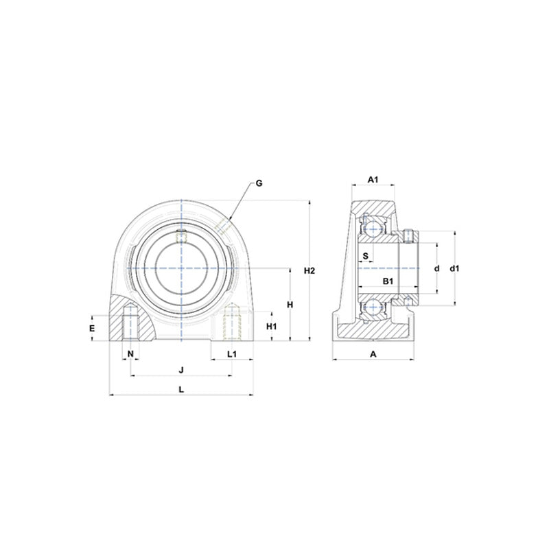 SNR ESPG206 Threaded Base Small Footprint Metric Pillow / Plummer Block Housing Supplied with Eccentric Collar Insert 30mm Bore - Allow 2-3 Days
