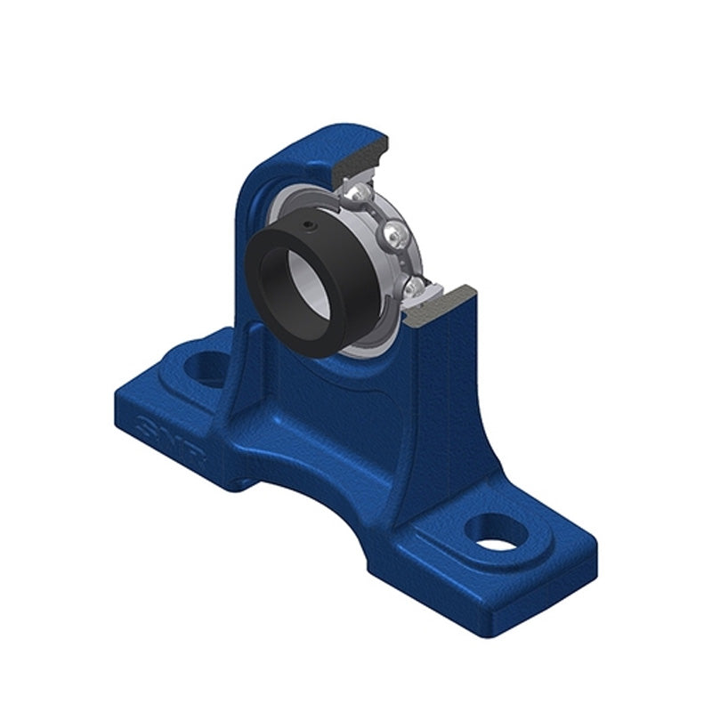 SNR ESPH210N Metric Cast Iron High Centre Height Two Bolt Pillow / Plummer Block Housing with 50mm Bore Eccentric Collar Insert - Allow 2-3 Days